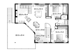 Floor Plan - Upper Floor for Contemporary House Plan #23-2599 - 3 bed, 2 bath