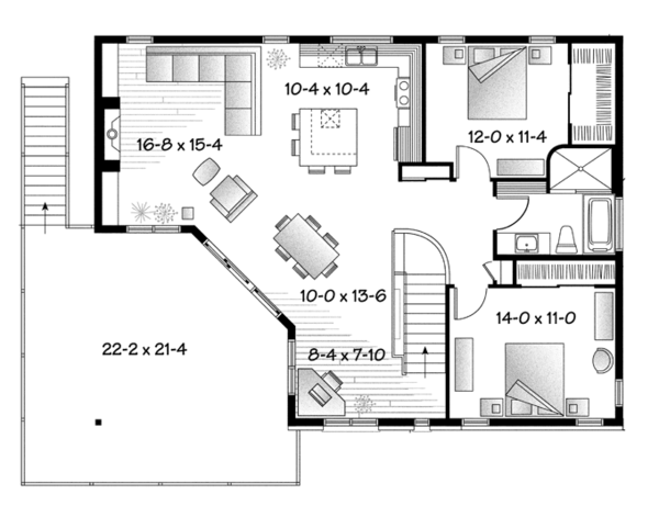 Home Plan - Contemporary Floor Plan - Upper Floor Plan #23-2599