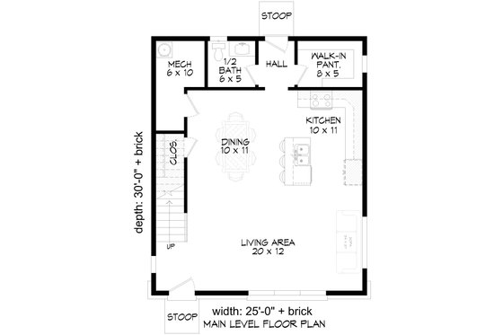 Floor Plan - Main Floor for Contemporary House Plan #932-1365 - 4 bed, 3.5 bath
