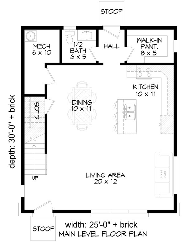 House Blueprint - Contemporary Floor Plan - Main Floor Plan #932-1365