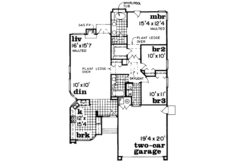 Dream House Plan - Floor Plan - Main Floor for Craftsman House Plan #47-758 - 3 bed, 2 bath