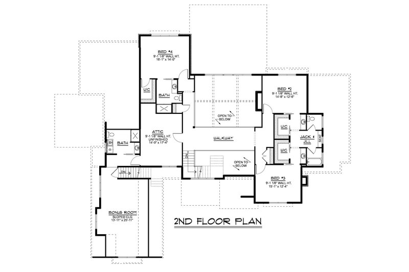House Design - Floor Plan - Upper Floor for Farmhouse House Plan #1064-296 - 4 bed, 4.5 bath