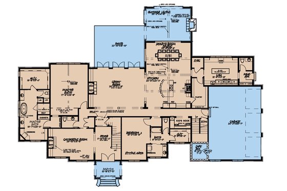 Floor Plan - Main Floor for European House Plan #923-185 - 5 bed, 5.5 bath