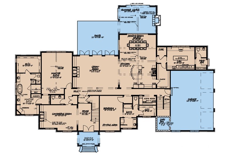 Dream House Plan - Floor Plan - Main Floor for European House Plan #923-185 - 5 bed, 5.5 bath