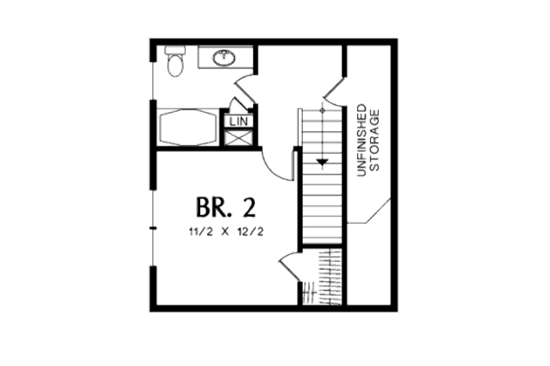 Dream House Plan - Floor Plan - Upper Floor for Cottage House Plan #48-374 - 2 bed, 2.5 bath