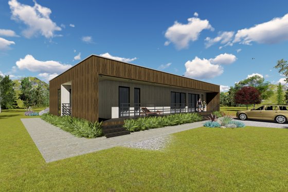 Exterior - Front Elevation for Modern House Plan #549-8 - 2 bed, 2 bath