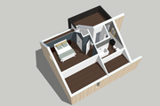 European Style House Plan - 3 Beds 2 Baths 1426 Sq/Ft Plan #542-13 