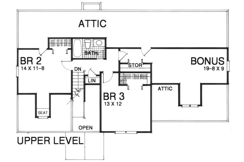 Home Plan - Floor Plan - Upper Floor for Traditional House Plan #30-208 - 3 bed, 2 bath