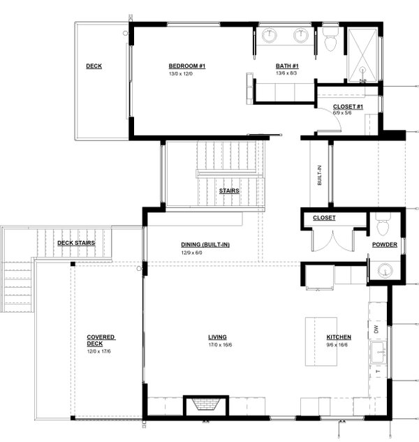 Modern Floor Plan - Main Floor Plan #895-167