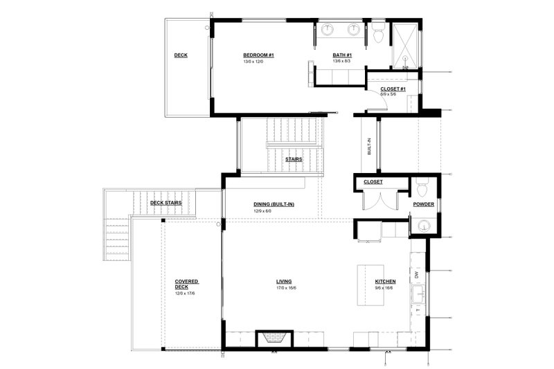 Home Plan - Floor Plan - Main Floor for Modern House Plan #895-167 - 2 bed, 2.5 bath