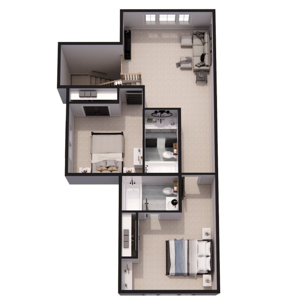 Farmhouse Floor Plan - Upper Floor Plan #51-1265