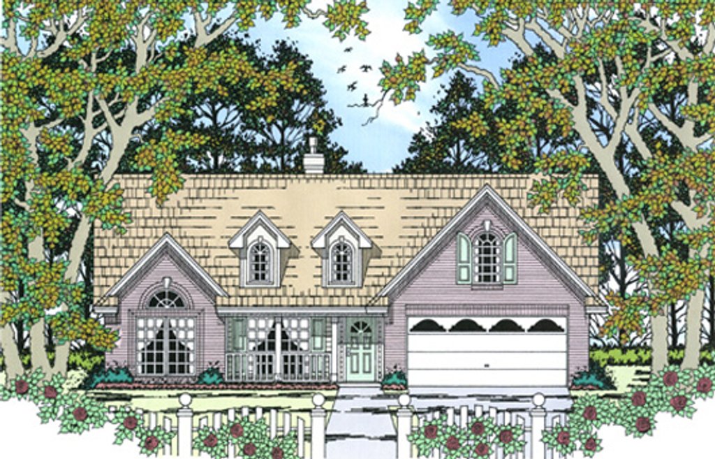Exterior - Front Elevation 2 for Farmhouse House Plan #42-399 - 4 bed, 2 bath