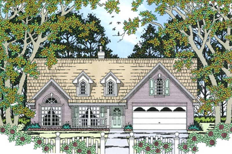 Exterior - Front Elevation 2 for Farmhouse House Plan #42-399 - 4 bed, 2 bath