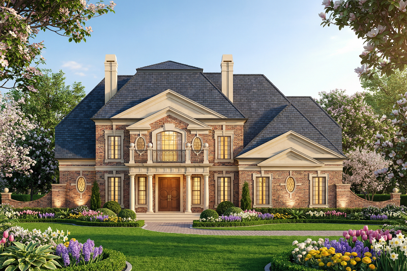 Home Plan - Exterior - Front Elevation 2 for Colonial House Plan #119-126 - 4 bed, 3.5 bath