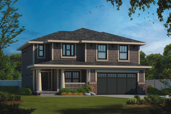 Exterior - Front Elevation 3 for Craftsman House Plan #20-2453 - 4 bed, 2.5 bath