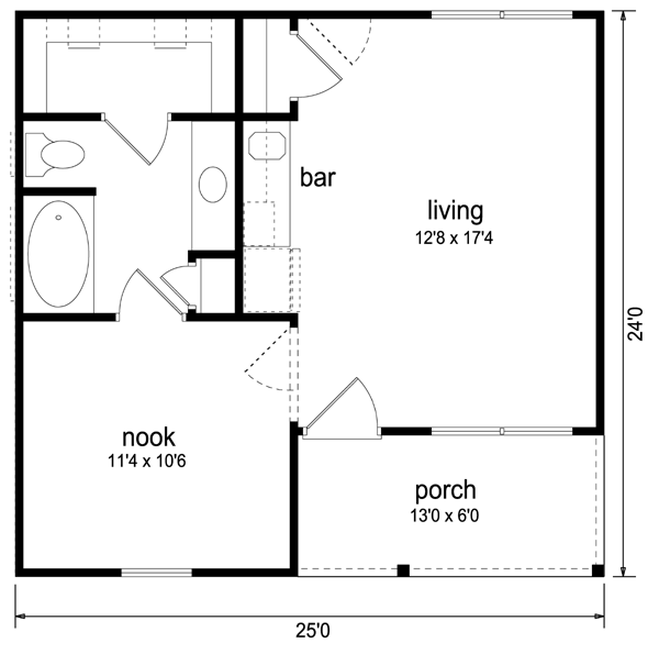 House Blueprint - Cottage Floor Plan - Main Floor Plan #84-534