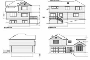 Exterior - Rear Elevation for Traditional House Plan #100-416 - 3 bed, 2.5 bath