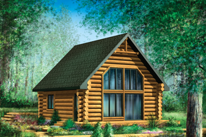 Cabin Exterior - Front Elevation Plan #25-4588