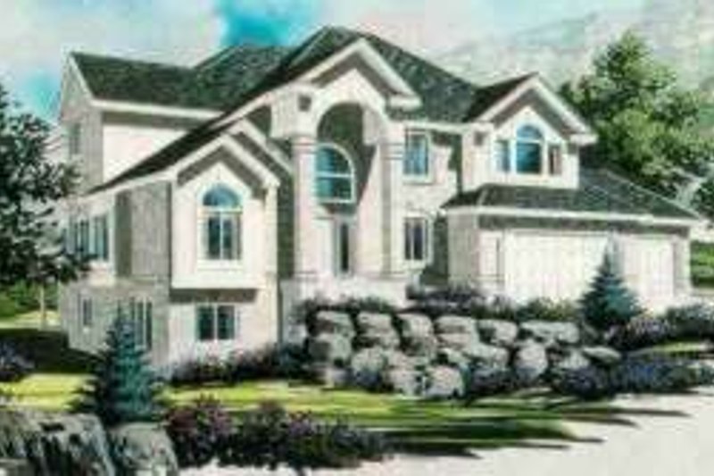Exterior - Front Elevation 2 for European House Plan #308-238 - 3 bed, 2.5 bath