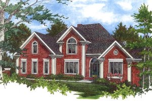Southern Exterior - Front Elevation Plan #56-218