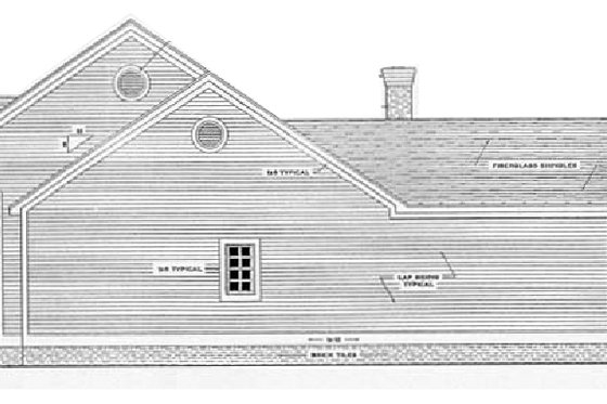 Exterior - Other Elevation 1 for Southern House Plan #406-285 - 3 bed, 2.5 bath