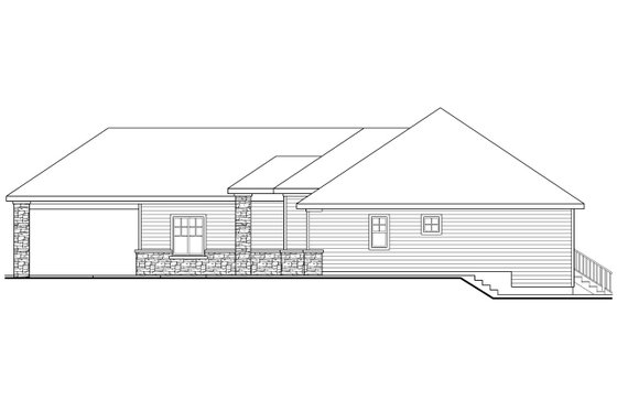 Exterior - Other Elevation for Mediterranean House Plan #124-649 - 3 bed, 2.5 bath