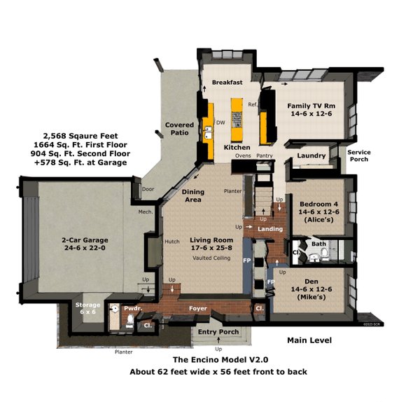 Modern Floor Plan - Main Floor Plan #489-16