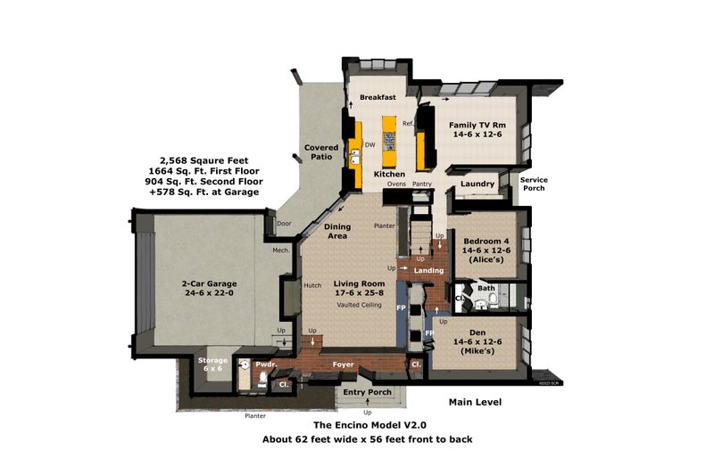 Dream House Plan - Floor Plan - Main Floor for Modern House Plan #489-16 - 4 bed, 4.5 bath