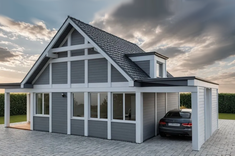 House Blueprint - Exterior - Rear Elevation 1 for Modern House Plan #542-8 - 2 bed, 1 bath