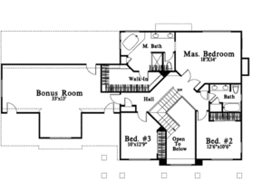 Floor Plan - Upper Floor for Bungalow House Plan #78-189 - 3 bed, 3 bath