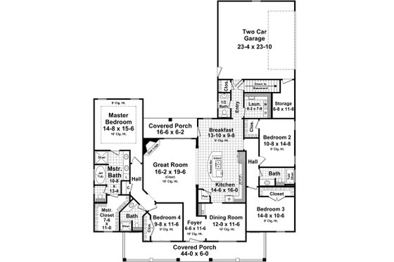 Floor Plan - Main Floor for Country House Plan #21-362 - 4 bed, 3.5 bath