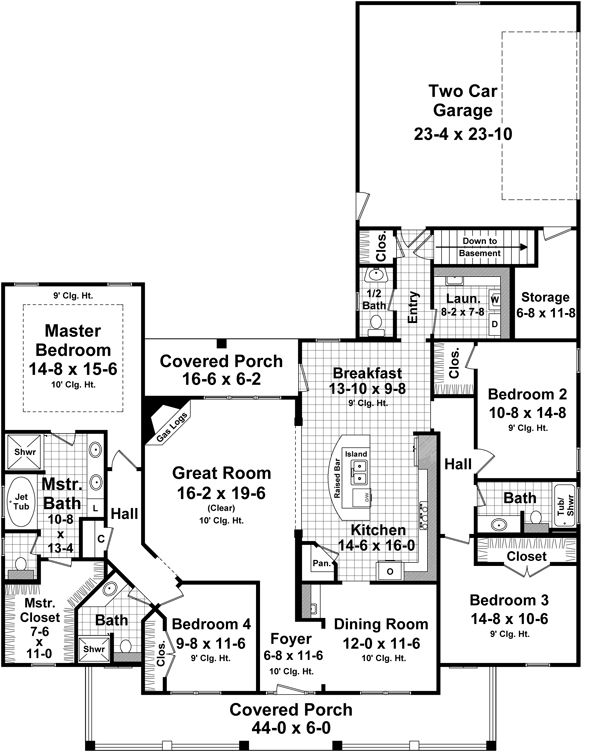 House Plan Design - Country Floor Plan - Main Floor Plan #21-362