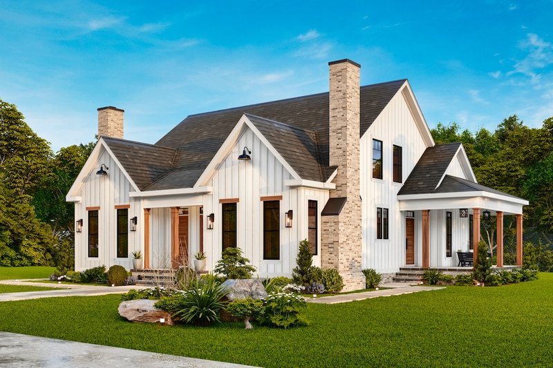 House Blueprint - Exterior - Front Elevation 3 for Farmhouse House Plan #54-623 - 6 bed, 4 bath