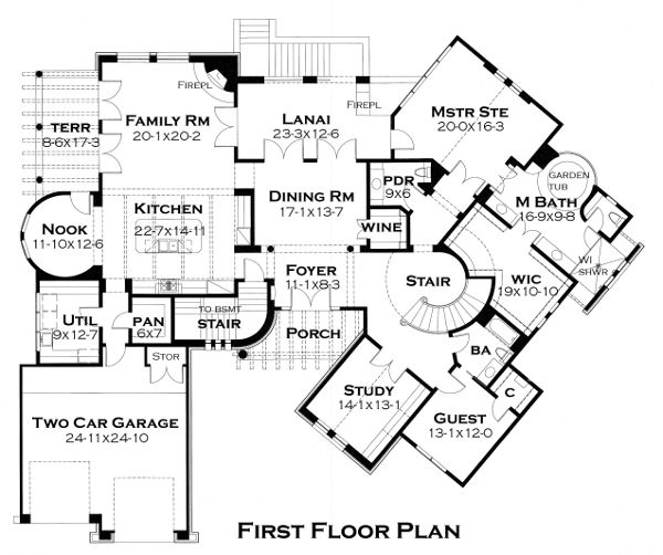 House Design - European Floor Plan - Main Floor Plan #120-177