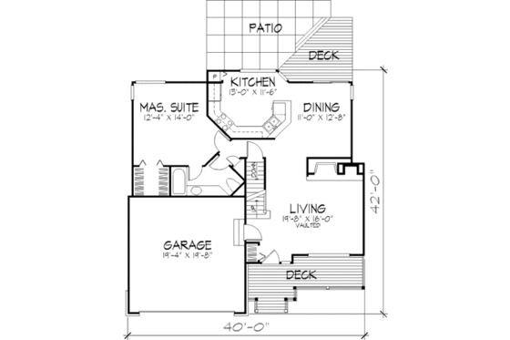 Floor Plan - Main Floor for Country House Plan #320-351 - 3 bed, 2 bath