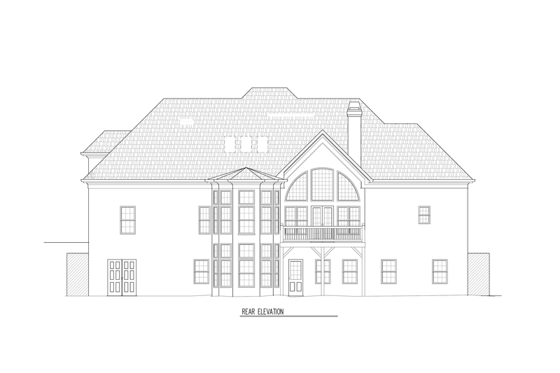 Home Plan - Exterior - Rear Elevation 3 for European House Plan #119-257 - 4 bed, 3.5 bath