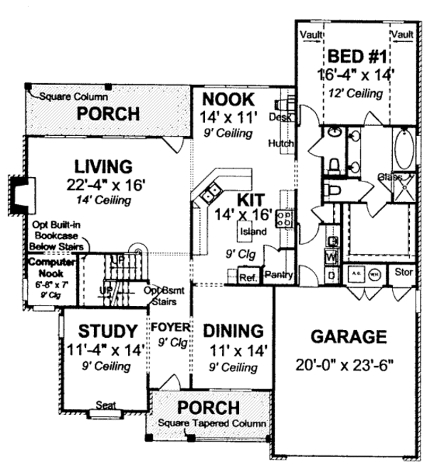 Dream House Plan - Traditional Floor Plan - Main Floor Plan #20-1678