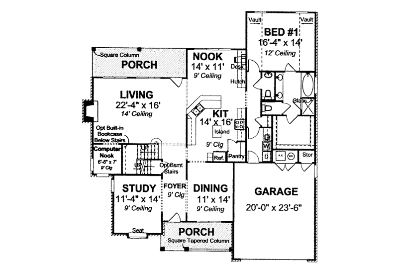 Dream House Plan - Floor Plan - Main Floor for Traditional House Plan #20-1678 - 4 bed, 4 bath