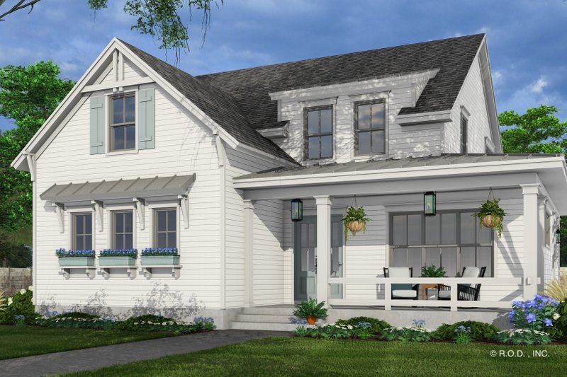 House Blueprint - Exterior - Front Elevation 3 for Farmhouse House Plan #51-1274 - 4 bed, 3.5 bath