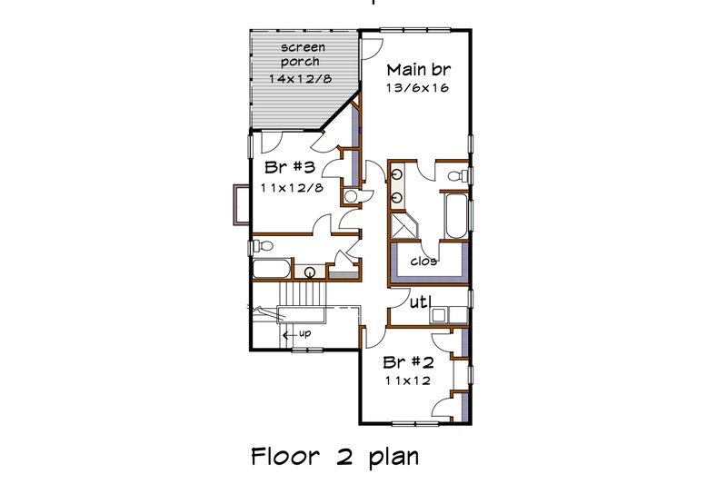 House Plan Design - Floor Plan - Upper Floor for Craftsman House Plan #79-358 - 4 bed, 3 bath