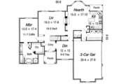 European Style House Plan - 4 Beds 2.5 Baths 2786 Sq/Ft Plan #329-130 