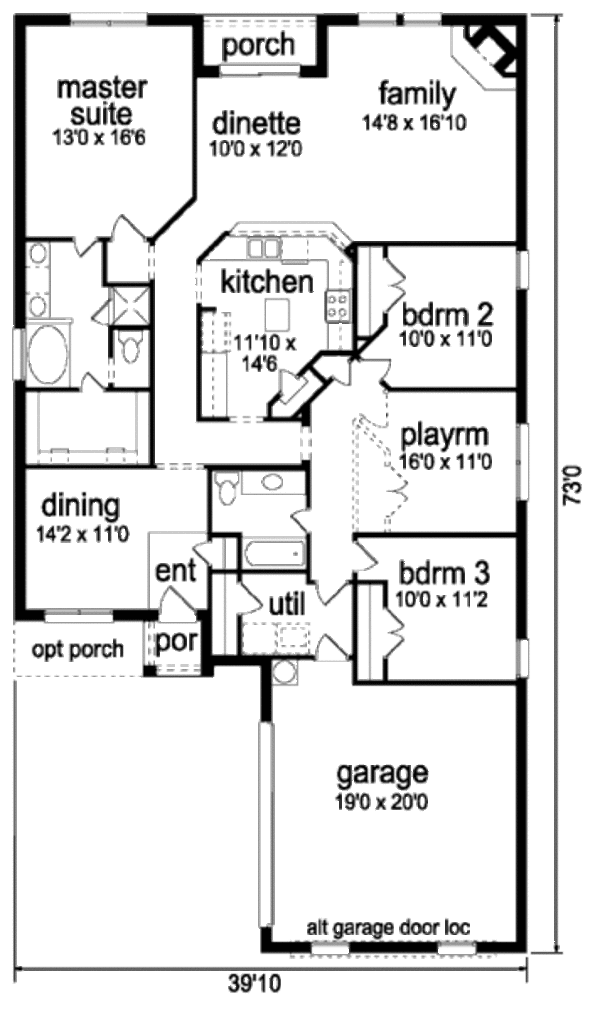 Home Plan - Traditional Floor Plan - Main Floor Plan #84-354