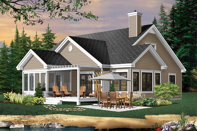 Dream House Plan - Exterior - Rear Elevation 2 for Traditional House Plan #23-716 - 3 bed, 2.5 bath