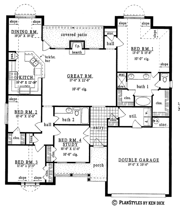 House Plan Design - Ranch Floor Plan - Main Floor Plan #42-471