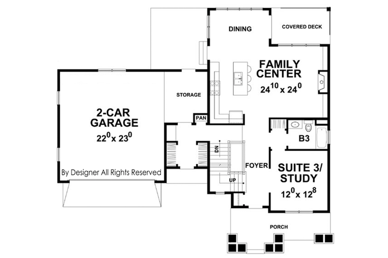 Dream House Plan - Floor Plan - Main Floor for Colonial House Plan #20-2248 - 3 bed, 3 bath
