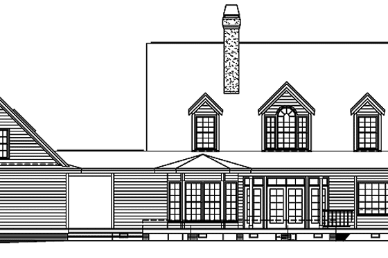 Exterior - Rear Elevation for Country House Plan #929-118 - 4 bed, 3.5 bath