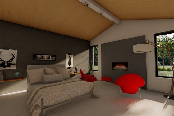 Interior - Master Bedroom for Modern House Plan #449-15 - 3 bed, 3.5 bath
