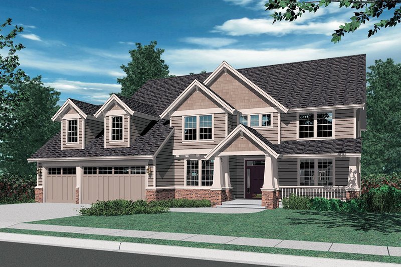 Home Plan - Exterior - Front Elevation 3 for Craftsman House Plan #48-119 - 4 bed, 4 bath