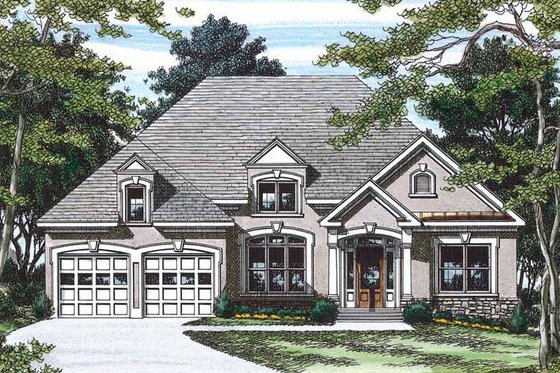 Exterior - Front Elevation 3 for Mediterranean House Plan #927-232 - 3 bed, 2 bath
