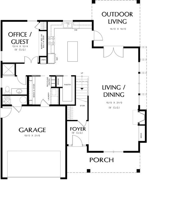 Home Plan - Country Floor Plan - Main Floor Plan #48-638